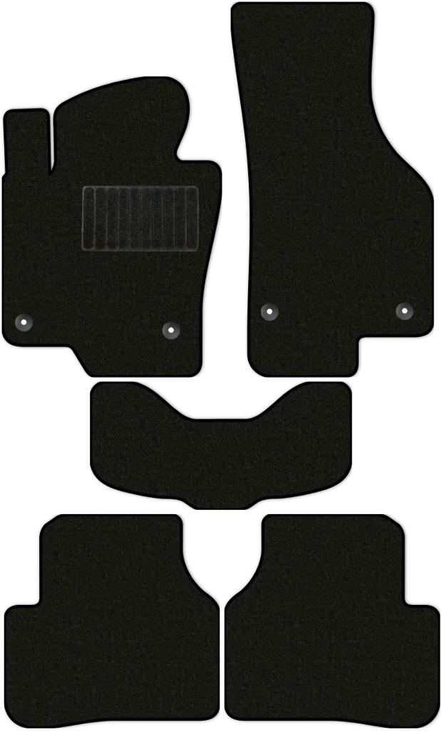 Коврики текстильные "Стандарт" для Volkswagen Passat (седан / B6) 2005 - 2010, черные, 5шт.