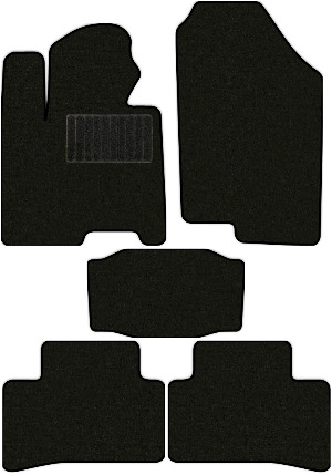 Коврики текстильные "Классик" для Hyundai Mufasa I (suv / NU2) 2023 - Н.В., черные, 5шт.