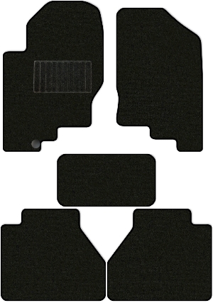 Коврики "Стандарт" в салон Nissan Navara c бардачком II (пикап / D40) 2004 - 2010, черные 5шт.