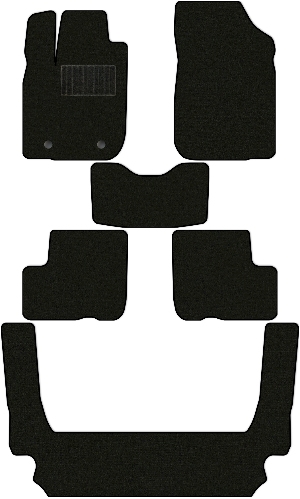 Коврики текстильные "Стандарт" для Лада Ларгус Кросс I (Универсал 7 мест / R90) 2012 - 2021, черные, 6шт.