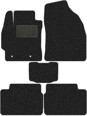 Коврики текстильные "Комфорт" для Toyota Corolla X (седан / NRE150, ZZE150, ZRE151 ) 2006 - 2010, темно-серые, 5шт.