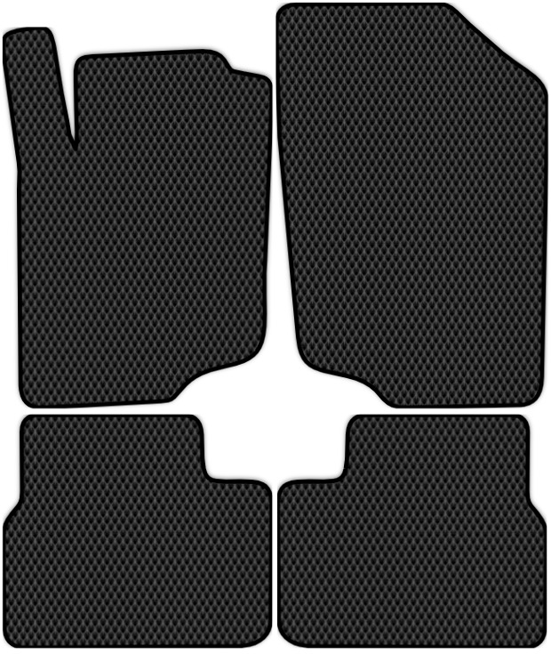 Коврики ЭВА "EVA ромб" для Peugeot 207 (хэтчбек 5 дв) 2009 - 2011, черные, 4шт.